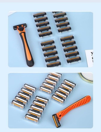 Гоління для гоління та змінні картриджі касети 3х Набір 12+1 Jie Rui