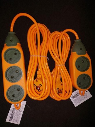 Подовжувач електричний 3 метри. Колодка 2+2 гнізда. "Апельсин". 16А (16A x 220V = 3.5kW)