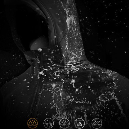 Тактичний флісовий непромокальний костюм преміумкласу. "Black Wolf" 4XL Military Tactical Waterproof Suit.