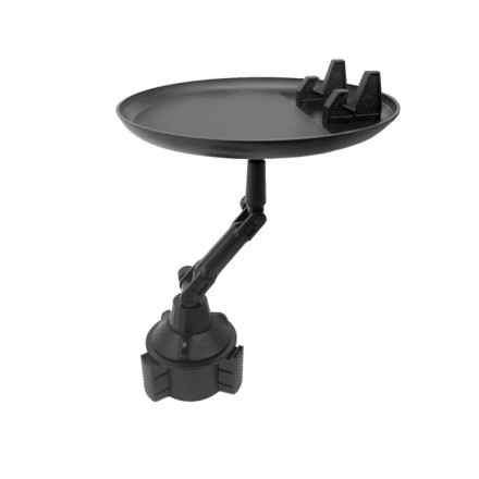 Авто стіл у підсклянник із тримачем для телефона Столик в авто. Таця в машину в підсклянник. Трансформер.