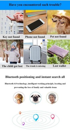 GPS-трекер Bluetooth4.0 Smart Locator GPS позначка Smart Finder 2