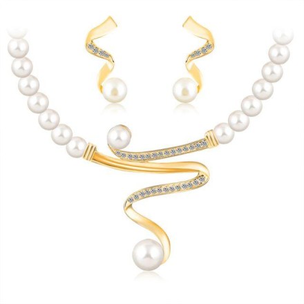 Набір Fashion Jewelry Abaccio P255 Перли намисто+браслет+сережки. Розпродаж!