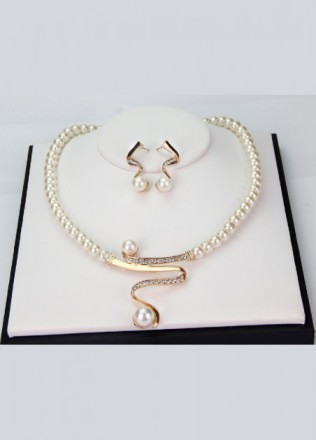 Набір Fashion Jewelry Abaccio P255 Перли намисто+браслет+сережки. Розпродаж!