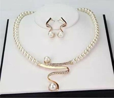 Набір Fashion Jewelry Abaccio P255 Перли намисто+браслет+сережки. Розпродаж!