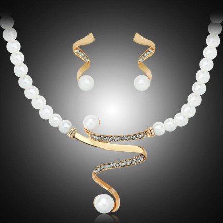 Набір Fashion Jewelry Abaccio P255 Перли намисто+браслет+сережки. Розпродаж!