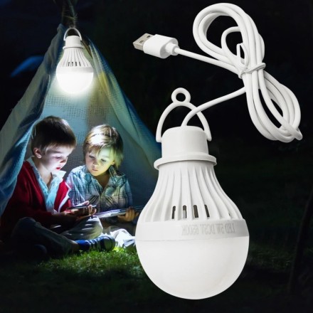Кемпінгова лампа ліхтар LED світлодіодний. Резервна лампа USB 5 V 7 W з підвісом.