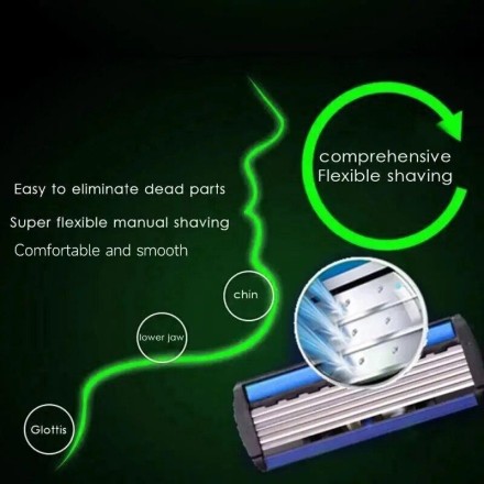 Гоління для гоління та змінні картриджі касети 6 леза Набір 9+1. На блістері. Якість!