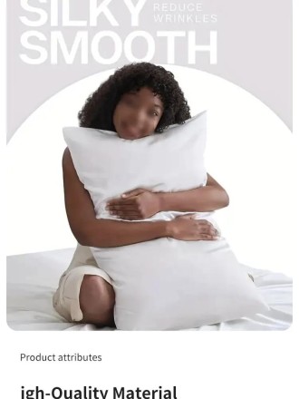 Наволочки атласні, шовкові 51х76, комплект 2 шт., білі