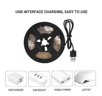 LED-фітострічка, фітолампа Full Spectrum USB 180 LED IP65 3 метри