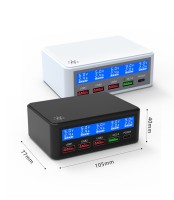 Швидкий зарядний пристрій 65W 5 port  USB Quick Charge Station QC3.0 PD LED экран  для планшетів і смартф