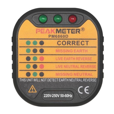 Тестер напруги Socket Tester Voltage Line Tester PEAKMETER PM6860D. Тестер розеток