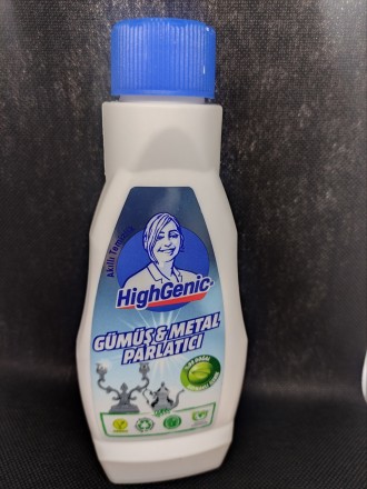 Засіб для догляду та полірування виробів зі срібла та металу HighGenic Silver & Metal Shiner, 200 мл, Туреччина