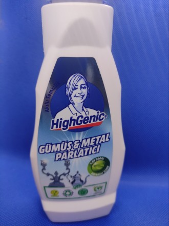 Засіб для догляду та полірування виробів зі срібла та металу HighGenic Silver & Metal Shiner, 200 мл, Туреччина