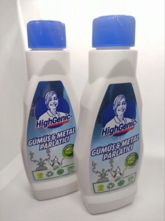 Засіб для догляду та полірування виробів зі срібла та металу HighGenic Silver & Metal Shiner, 200 мл, Туреччина