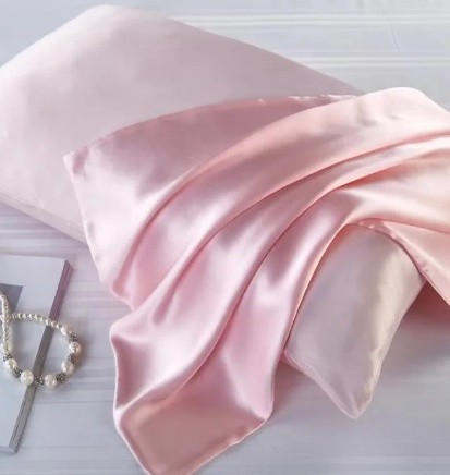 Наволочки атласні, шовкові 50х72, комплект 2 шт., "Pink Lady", рожеві