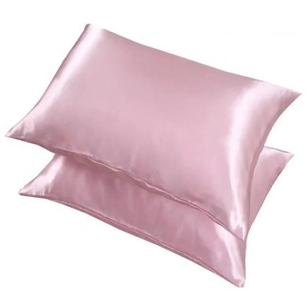 Наволочки атласні, шовкові 50х72, комплект 2 шт., "Pink Lady", рожеві