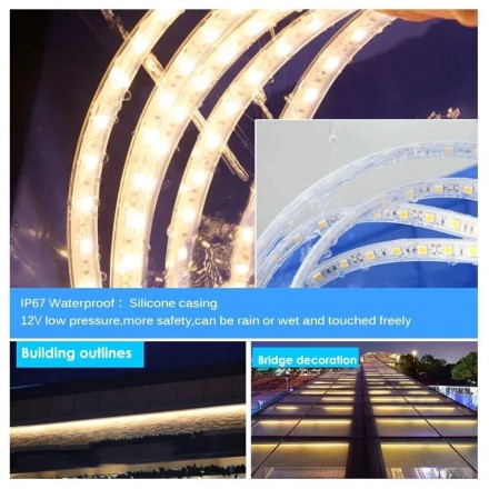 USB LED Світлодіодна стрічка 5V  з датчиком увімкнення — вимикання. 2700К Waterproof IP67