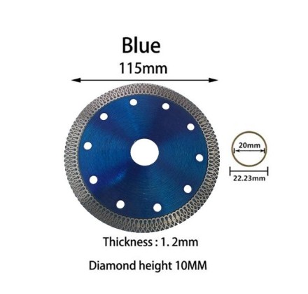 Багатоцільовий алмазний диск 115 мм "BLUE DIAMOND Profi"  сталь, метал, камінь, чавун, армувальна сталь, алюмі