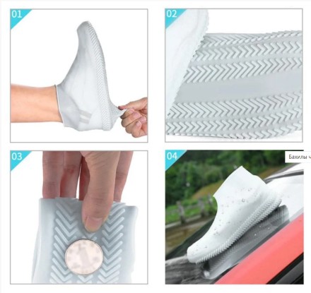 Калоші калоші силіконові, водонепроникні бахіли, Чохли для взуття. Чорні, салатові