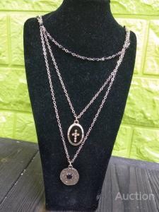 Потрійна багатошарова жіночий ланцюжок, кольє, намисто ПРАВОСЛАВНА