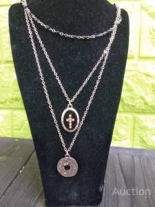 Потрійна багатошарова жіночий ланцюжок, кольє, намисто ПРАВОСЛАВНА