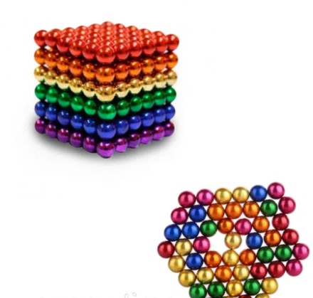 Магнітний конструктор Нео NeoCube RGB з 216 сталевих кульок. Різнобарвний