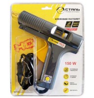 Термопістолет, пістолет для клею, клейовий пістолет "Сталь" Profi 150 W під стрижні 11 мм, з регулятором, блістер