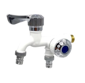 Змішувач із двома виходами та подвійним керуванням, фітинг на шланг для поливання, універсальний кран 1/2" для прання