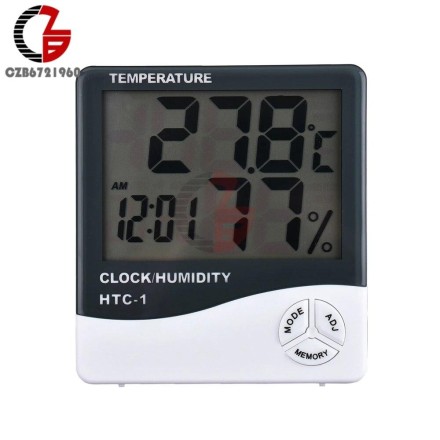 Цифровий термометр, гігрометр, метеостанція, тестер температури та вологості, годинник, будильник HTC-1