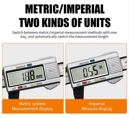 Вимірювач глибини протектора для автомобільних шин, цифровий 0-25,4 мм.
