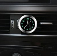 Годинник для авто, кварцовий, кришка неіржавка, чорний флуоресцентний циферблат 3М