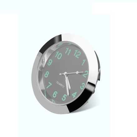 Годинник для авто, кварцовий, кришка неіржавка, чорний флуоресцентний циферблат 3М