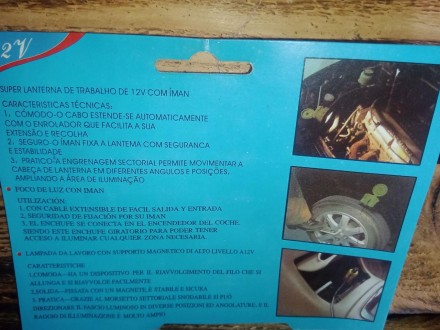 Ліхтар автомобільний у прикурювач, на потужному магніті, з котушкою 3 метри. Аварійна лампа 12 V