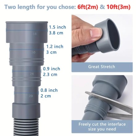 Зливний шланг для пральної машини, гнучкий зливний шланг для посудомийної машини, подовжувальний шланг 1,5 м