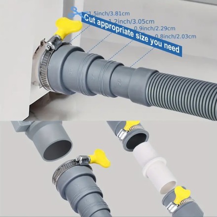 Зливний шланг для пральної машини, гнучкий зливний шланг для посудомийної машини, подовжувальний шланг 1,5 м