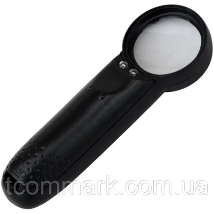 Лупа ручна Magnifier MG6B-2A кругла з LED-підсвіткою, 8Х, діам-37 мм