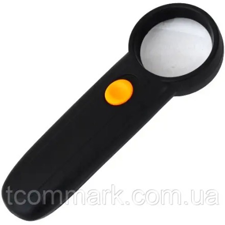 Лупа ручна Magnifier MG6B-2A кругла з LED-підсвіткою, 8Х, діам-37 мм