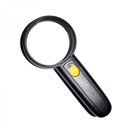 Лупа ручна Magnifier MG6B-2A кругла з LED-підсвіткою, 8Х, діам-37 мм