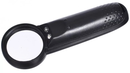 Лупа ручна Magnifier MG6B-2A кругла з LED-підсвіткою, 8Х, діам-37 мм