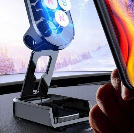 УНІВЕРСАЛЬНИЙ магнітний тримач-підставка для телефона 360 Metal SUPER STRONG (посилені магніти) 6 x N45)