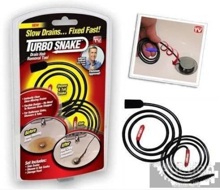 Прилад для чищення труб і каналізації Turbo Snake