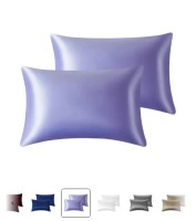 Наволочка атласна, шовкова 50х75, 2 шт., "Purple Blue Violet", фіолетова з блакитним відливом