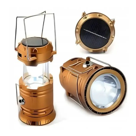 Ліхтар кемпінговий акумуляторний 6+1 LED 5800T SOLAR SPUTNIK, Gold 1800 мА + Power Bank