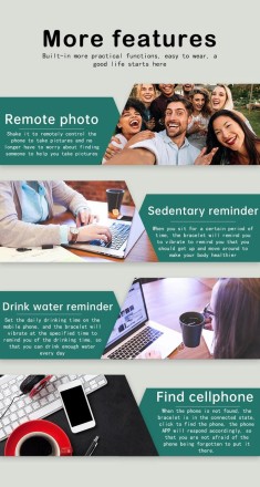 Смарт-годинник FD68 B33, круглий кольоровий екран, пульсометр, Bluetooth, крокомір, музика, погода, калорії