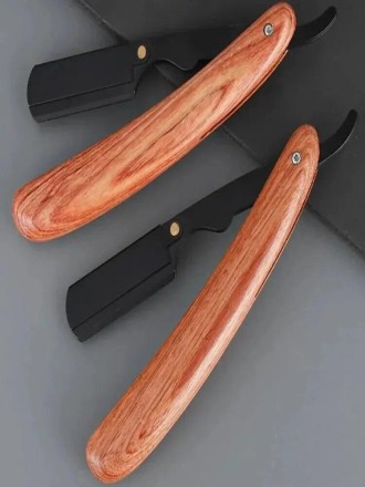 Небезпечна бритва, клинкова бритва з відкритим лезом, пряма бритва, побоювання, шаветка, натуральне дерево