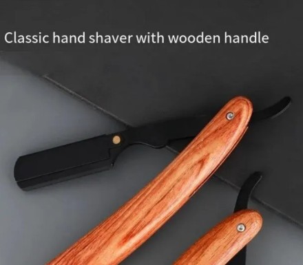 Небезпечна бритва, клинкова бритва з відкритим лезом, пряма бритва, побоювання, шаветка, натуральне дерево