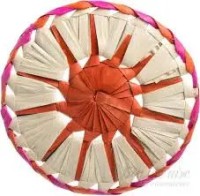 Підставка під гаряче, з натурального пальмового листя. Плетеная.  20*20, кругла. Набір 3 шт.