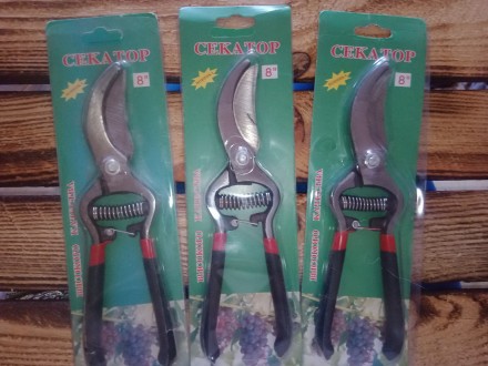 Секатор садовий 8 дюймів із фіксатором, посилена пружина, 160 мм. Фабричний якісний Китай