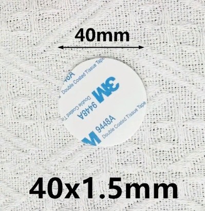 Скотч круглий двосторонній 3M 9448А 40 мм х 1,5мм тканинна основа.10штунок. Оригінал!
