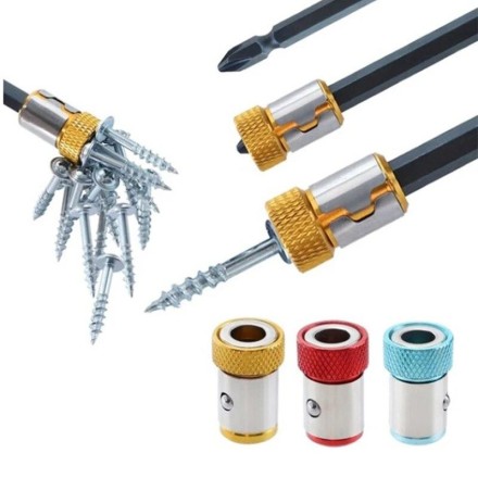 Насадка магнітна для біт з обмежувачем (кольорова)/Magtools Універсальне магнітне кільце 1/4" для хвоста